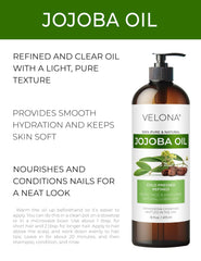 Velona Jojoba Oil transparent texture ideal for smooth skin and hair conditioning.