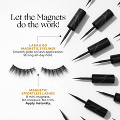 Velour Lash & Go magnetic liner dry-pigment image shows easy magnet-assisted lash wear.