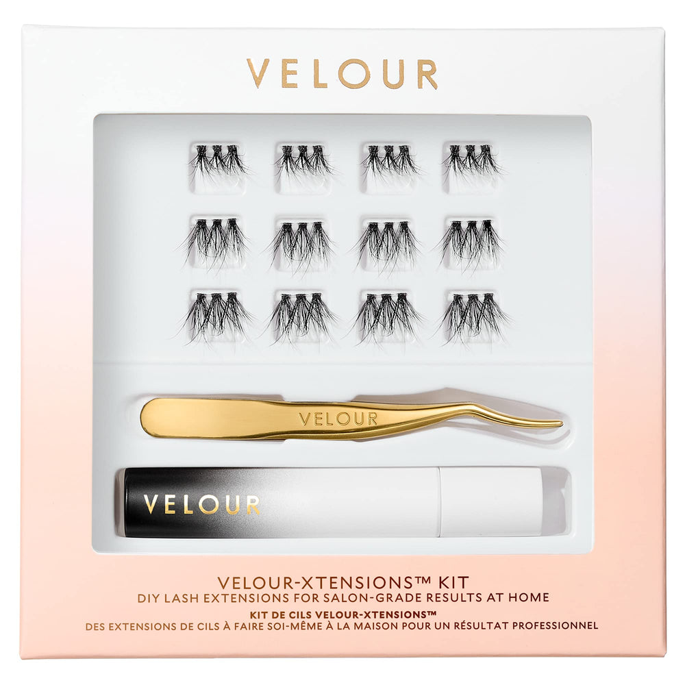 Velour-Xtensions kit cover for at-home lash extensions with salon-quality possibilities.