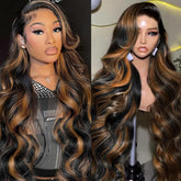Vemalin Highlight Ombre Lace Front Wig with natural 13x4 parting.