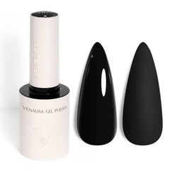 VENALISA Black Gel Nail Polish bottle shows rich color for a flawless manicure.