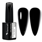 VENALISA black gel polish bottle close-up showing rich color for nails.