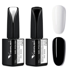VENALISA black and white gel polish bottle showing bold contrast finish