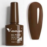 VENALISA brown gel nail polish bottle closeup showing rich color