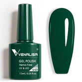 Venalisa Green Gel Nail Polish emerald dark green bottle showing shade for quick color check