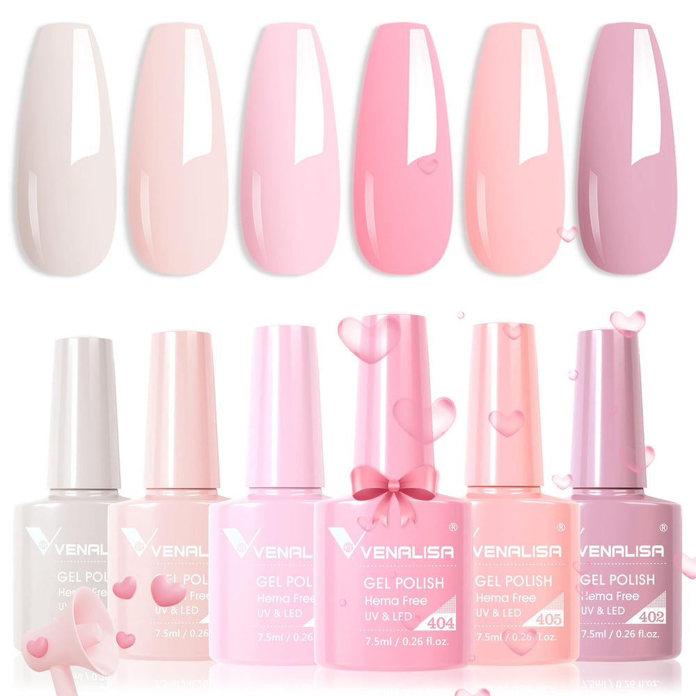 VENALISA hem-free pink gel nail bottle shows precise color for a flawless manicure