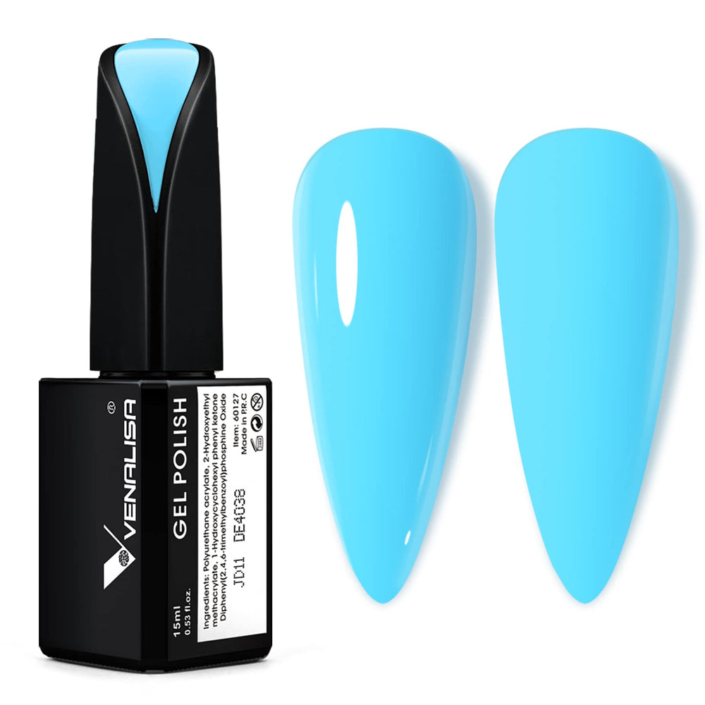 V VENALISA light blue gel nail polish bottle for vibrant at-home color