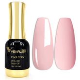 VENALISA nude pink gel polish bottle with golden cap for luxury manicure