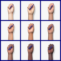 Venalisa royal blue gel polish on nails showing deep cobalt shine