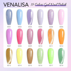 VENALISA V1 glitter shades in blue, green, purple shine on nails