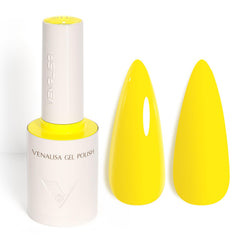 Venalisa Yellow Gel Nail Polish bottle front shows vibrant neon color.