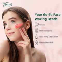 Vennco cherry blossom wax beads for sensitive skin, smooth facial waxing at home