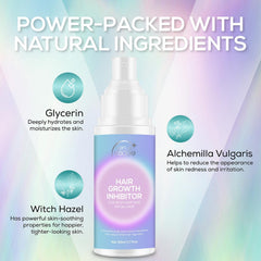 VENUS VISAGE hair inhibitor spray dispense enables easy application
