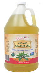 Verdana Organic Castor Oil bottle pour for nourishing hair and scalp.