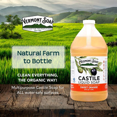 Body wash option from Vermont Castile with pump for convenient use.