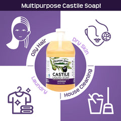 Vermont Soap body wash in bath delivering mild lavender cleanse.