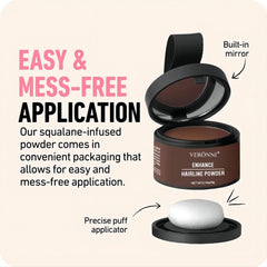 Veronni Hairline Powder close-up texture blends naturally with hair.