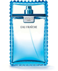 Versace Eau Fraiche for Men bottle front view, fresh daytime fragrance for confident wear.