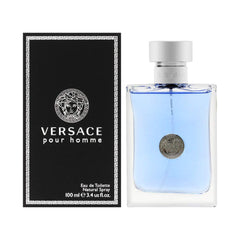 Versace Pour Homme bottle front view, classic aromatic fougere for everyday wear and confident presence.