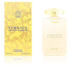 Versace Yellow Diamond bottle pouring with energizing fragrance for daily refresh.