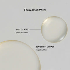Weekend Glow liquid texture close-up highlighting gentle exfoliation for smoother skin