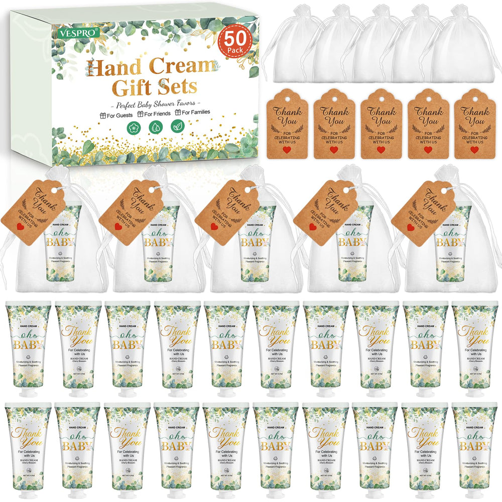 Vespro 50-pack hand cream for baby shower favors, bulk gifting