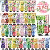 VESPRO 70-pack hand cream set packaging shows a gift-ready bundle for celebrations.