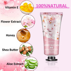 VESPRO 70-pack hand cream set with rose scent offers daily moisturization in a compact tube.