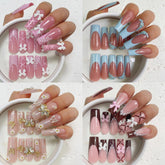 VESWEET extra-long square nails in four designs for versatile fashion looks.