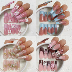 VESWEET extra-long square nails in four designs for versatile fashion looks.