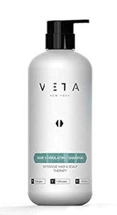Veta Stimulating Shampoo bottle front view promoting healthier-looking hair