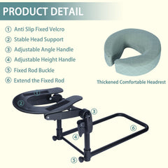 Veuverig adjustable face cradle offers personalized comfort during use.