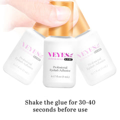 VEYES INC black lash adhesive bottle closeup highlights premium formulation.