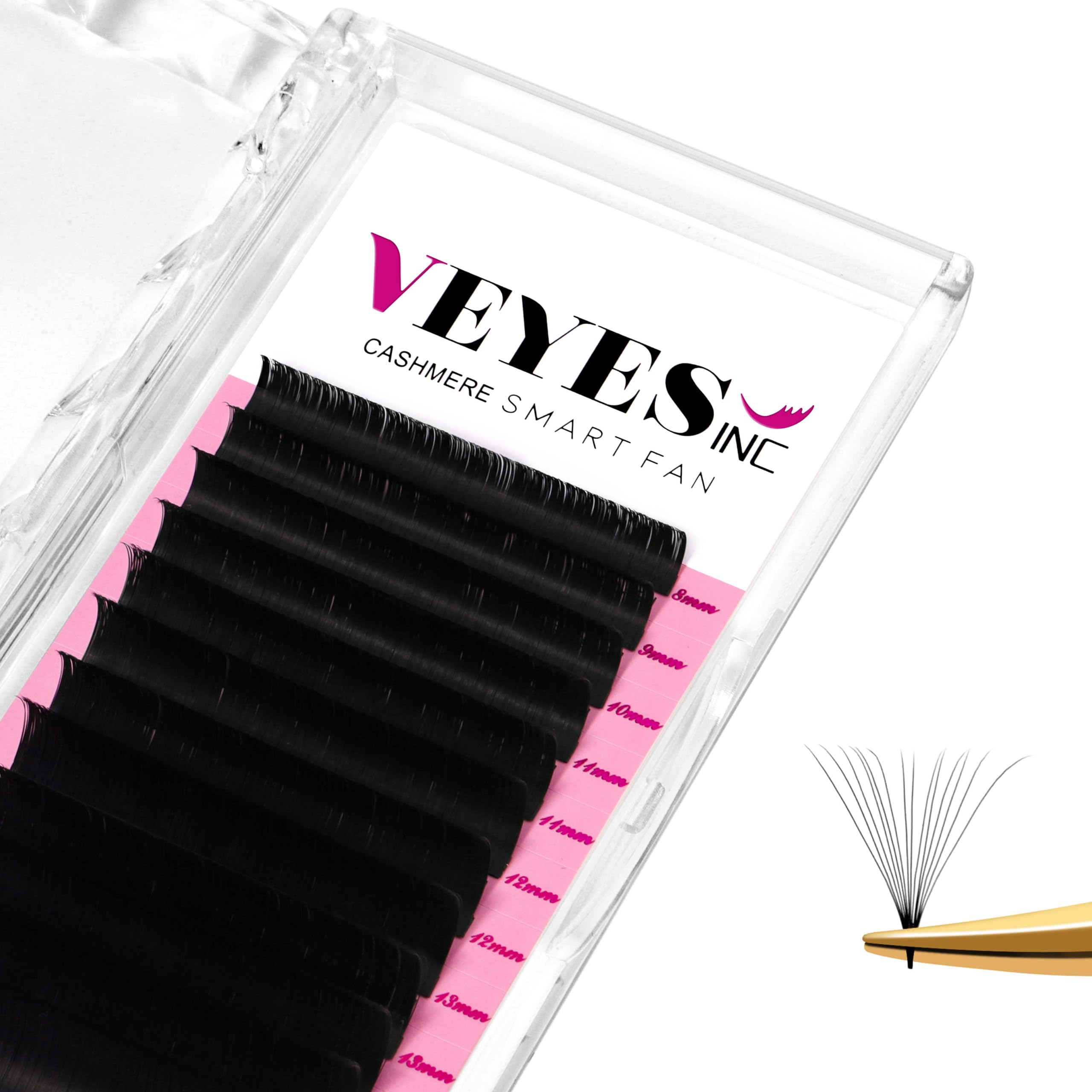 VEYES INC cashmere easy fan tray with 0.07 D curl enables rapid volume fans.