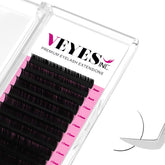 VEYES INC Classic Volume Lash Extensions tray showing 0.18mm CC lashes for professional volume