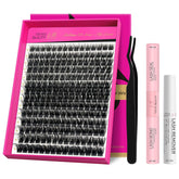 VEYESBEAUTY lash clusters kit — extreme 3D volume lashes, dramatic yet lightweight.