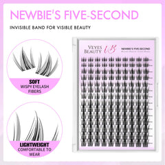 VEYESBEAUTY Manga Lash Clusters worn on eye for a lightweight, natural, fluttery appearance.