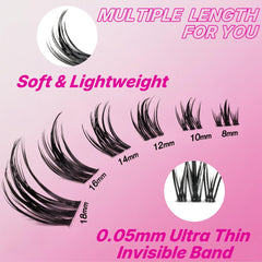 VEYESBEAUTY wispy clusters made from soft PBT fibers for fluffy finish.