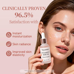 Veyoraus Vitamin C Serum dropper application; precise dosing for daily brightening.