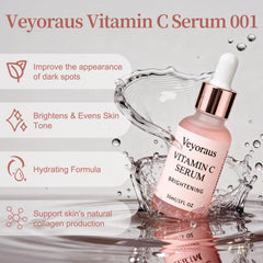 Veyoraus Vitamin C Serum texture close-up; silky, fast-absorbing formula.
