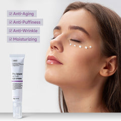 VGO eye cream applying to dark circles for a brighter look