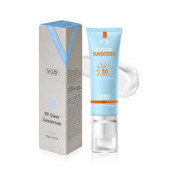VGO Mineral Sunscreen bottle close-up with SPF 50 protection.