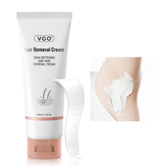 VGO painless hair removal cream bottle shows premium depilatory formula for smooth skin
