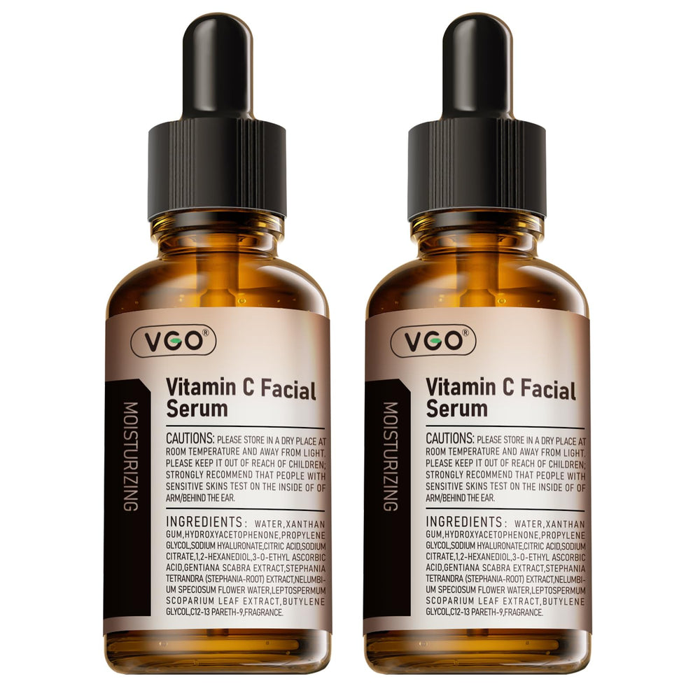 VGO Vitamin C Serum 2-pack bottles with cap close-up for secure packaging