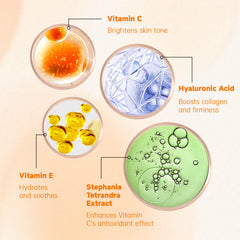 VGO serum dropper releasing vitamin C for smooth, hydrated skin.