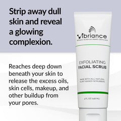 Vibriance Face Scrub texture closeup—creamy formula for all skin types