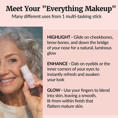 Vibriance highlighter-stick on cheekbones creating a natural glow