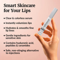 Vibriance Lip Volumizer closeup highlights hyaluronic acid hydration