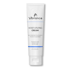 Vibriance Moisturizing Cream bottle pour highlights fast, non-greasy hydration for aging skin.