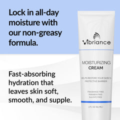 Close-up of the cream texture from Vibriance Moisturizing Cream for smooth absorption.